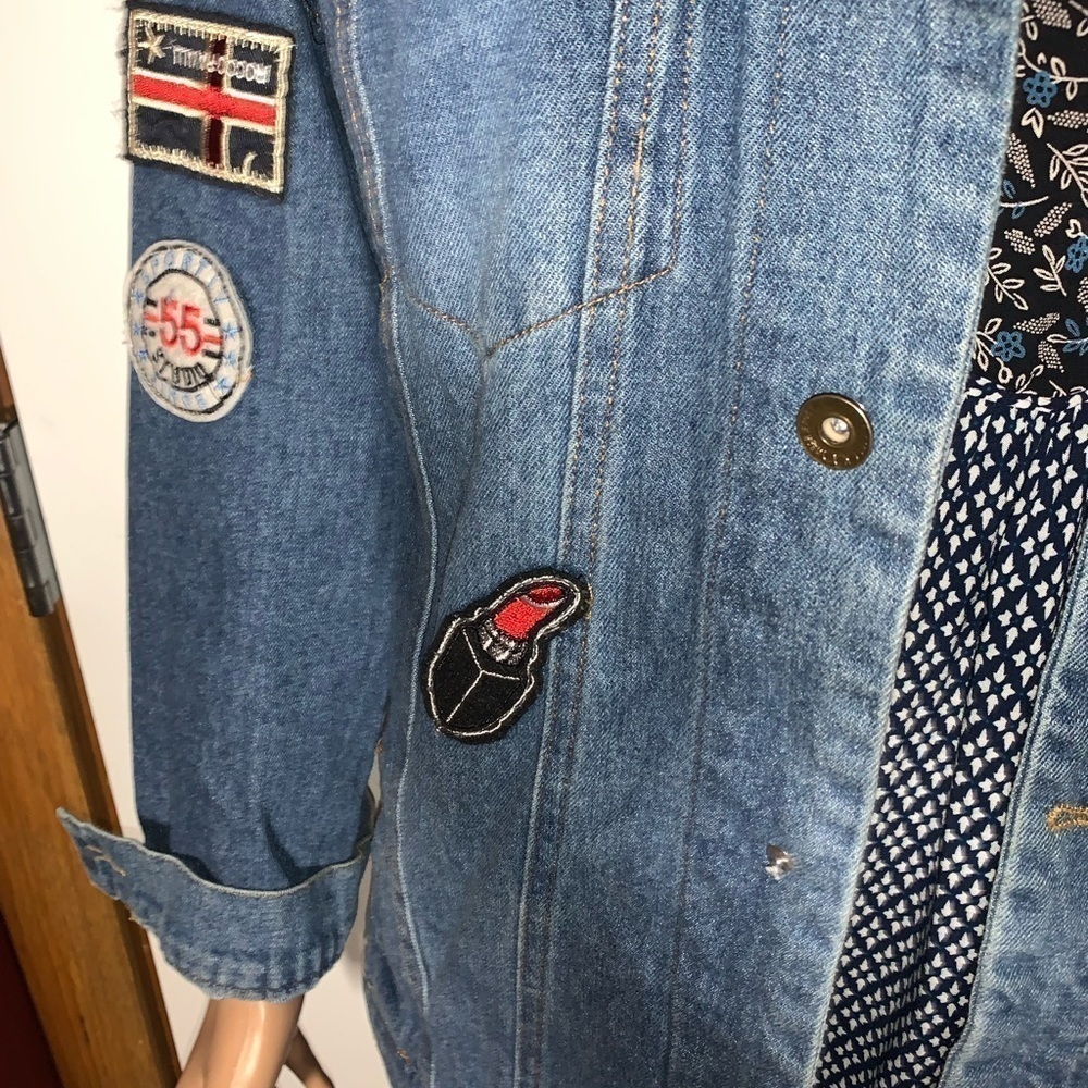 Jean/Denim Jacket with Patches XL - Picture 8 of 12